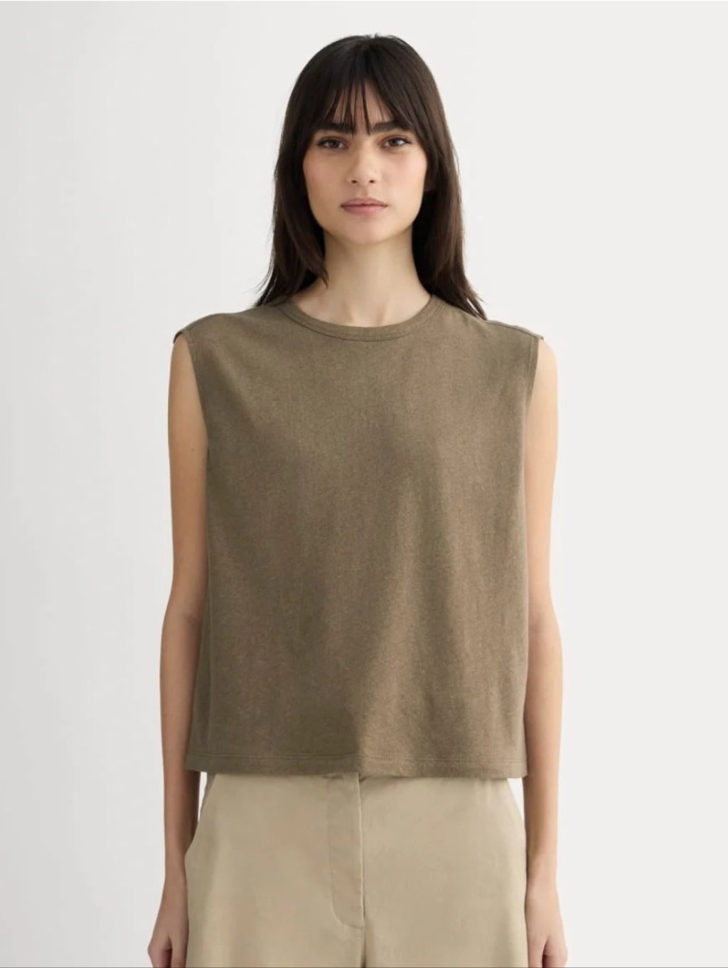 Nwot Everlane Linen And Cotton Muscle Tee Sleeveless Top Size Xs